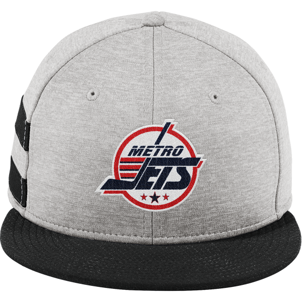 Metro Jets New Era Shadow Heather Striped Flat Bill Snapback Cap