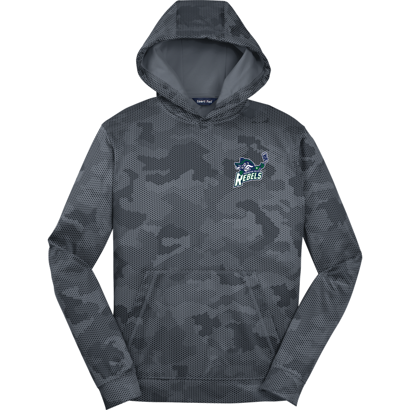 Kensington Valley Rebels Youth Sport-Wick CamoHex Fleece Hooded Pullover